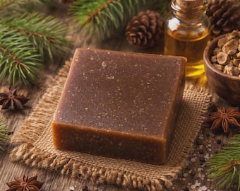 Pine Tar Tallow Soap Bar – Natural Rustic Deep Cleansing For Dry Skin