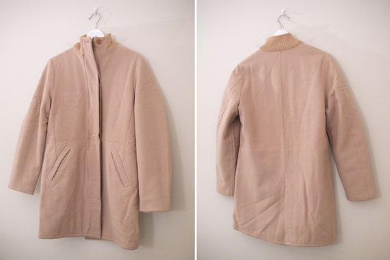 Vintage 90s Helmut Lang Beige Wool Blend Coat Wom… - image 3