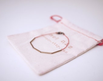 Slim Copper Tube (5 pcs) Silk Cord Bracelet