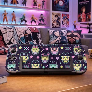 Kawaii Retro Pixel Pet Characters on Dark Background Print Nintendo Switch 2 Cover