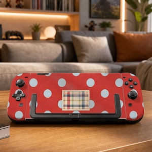 Retro Red Polka Dot & Pastel Plaid Patch Nintendo Switch 2 Hard Case