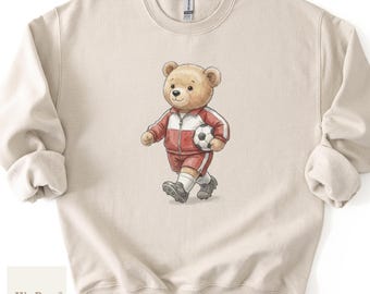 Illustration d'ours de football | Body pour enfant, t-shirt pour tout-petit, sweat-shirt