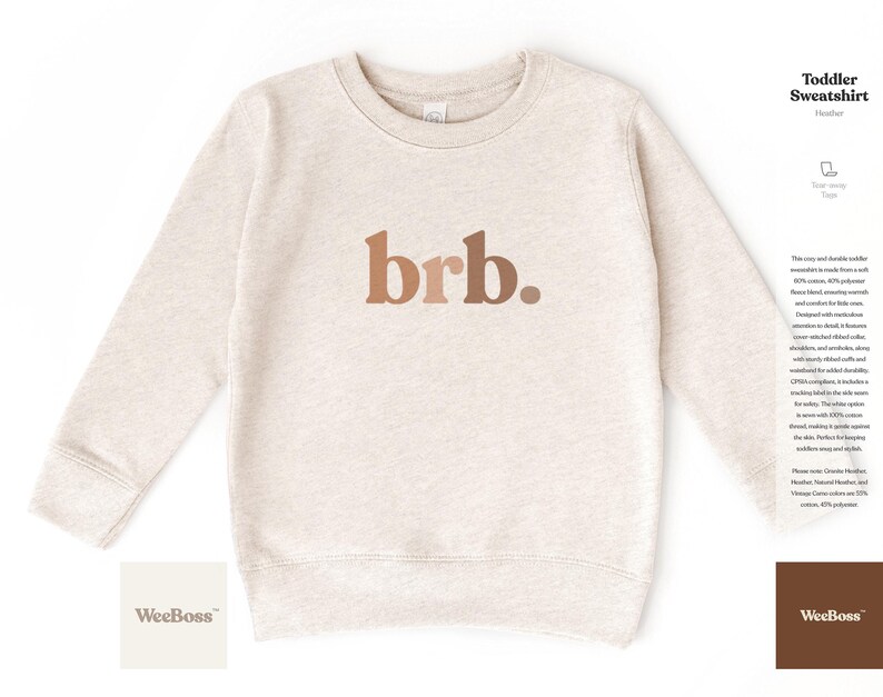 Brb. | Baby Bodysuit, Toddler Tee & Sweatshirt image 3
