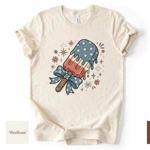 Ghiacciolo patriottico / Divertente illustrazione di un gelato stellato / Body per neonati, maglietta e felpa per bambini immagine 6