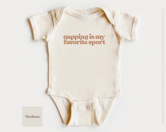 Napping Is My Favorite Sport | Playful Typography Design | Baby Bodysuit, Toddler Tee & Sweatshirt