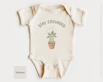Body végétal pour garder les pieds sur terre | Cadeau pleine conscience pour bébé, t-shirt pour tout-petit