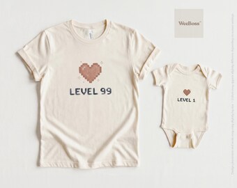Level 99 Family Photo Matching Outfits | Playful Love Theme Tees, Bodysuits