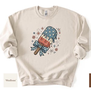 Ghiacciolo patriottico / Divertente illustrazione di un gelato stellato / Body per neonati, maglietta e felpa per bambini immagine 7