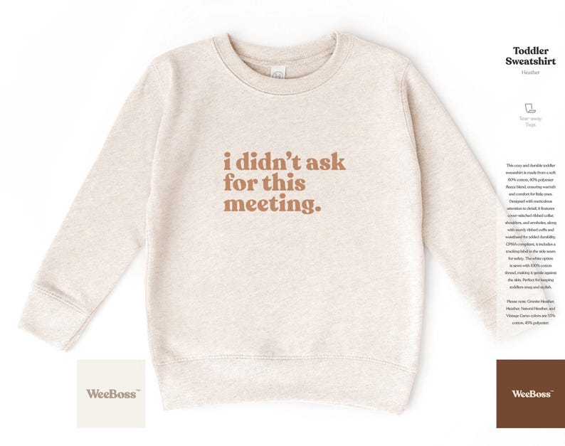No pedí esta reunión / Body de bebé, camiseta y sudadera para niño pequeño imagen 3
