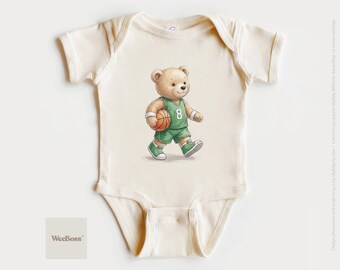 Body ours qui joue | T-shirt à thème basketball pour bébés garçons, sweat-shirt