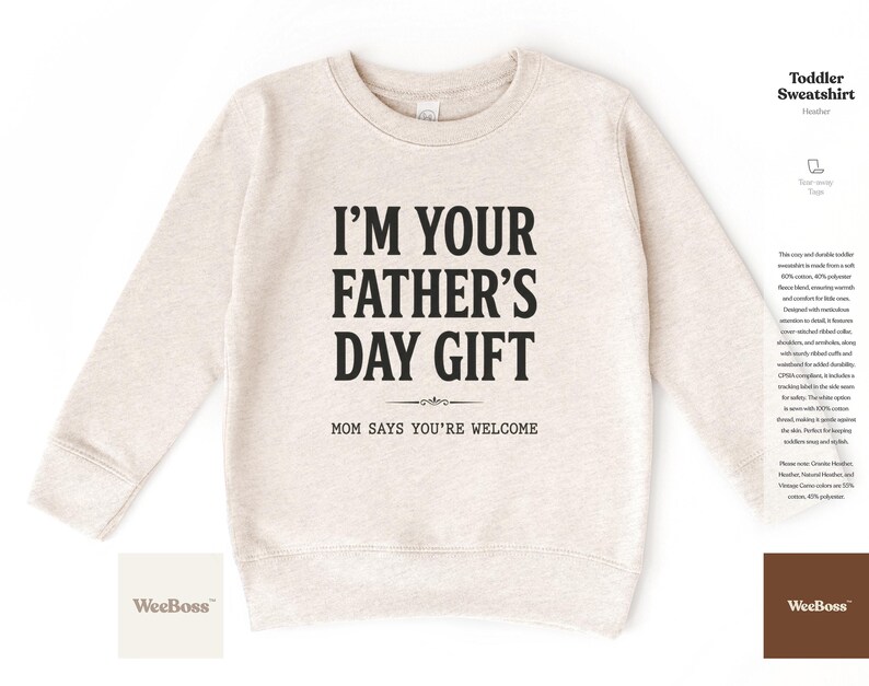 I'm Your Father's Day Gift | Baby Onesie for Dads | Baby Bodysuit, Toddler Tee & Sweatshirt image 3