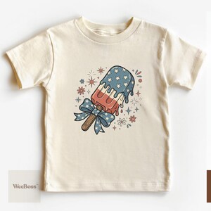 Ghiacciolo patriottico / Divertente illustrazione di un gelato stellato / Body per neonati, maglietta e felpa per bambini immagine 2