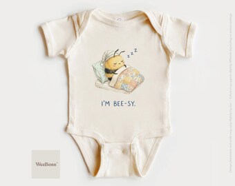 Body con ilustración de abeja dormilona / Regalo para bebé, decoración infantil WeeBoss™
