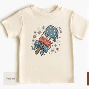 Ghiacciolo patriottico / Divertente illustrazione di un gelato stellato / Body per neonati, maglietta e felpa per bambini immagine 4