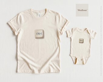 Ctrl-C Ctrl-V Family Matching Set, Photo Casual Wear Tee Bodysuit