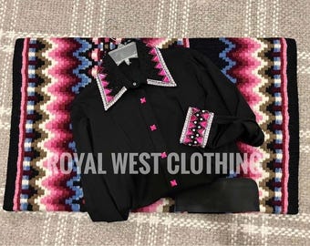 Pink & Black Western Show Shirt with Matching Pad, Horsemanship