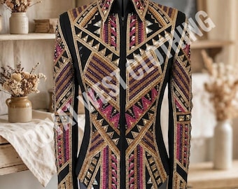 Black base and pink with gold Western Show Jacket Embellished Horsemanship Jacket