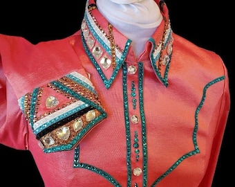 Chemise Western Femme Equilong - Taille XL - Plumes Et Strass - Équitation