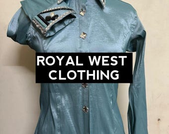 Teal western wedstrijdshirt, horsemanshipjack, rodeo Queen-hesje