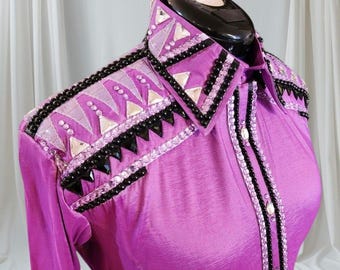 Pink Western Show Shirt, Women's Horsemanship Jacket