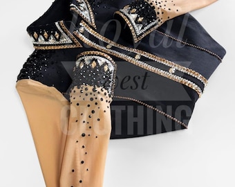 Black Western Pleasure Show Shirt, Women's Horsemanship Rail