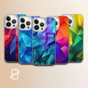 Colorful Gradient Geometric Phone Case | Minimalist Abstract TPU Gel Cover for iPhone 17 16 15 Samsung S25 Pixel 10 9 8 7 | Trendy Art Case