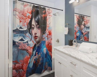 日本の風景 桜 滝 富士山 - ヴィンテージ油絵、日本のアート絵画
