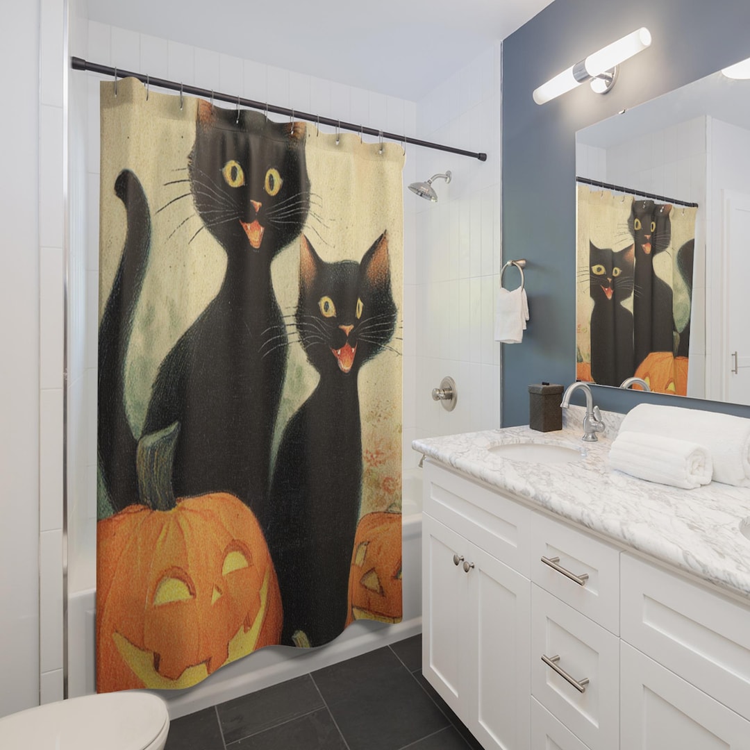 Vintage Halloween Shower Curtainnull