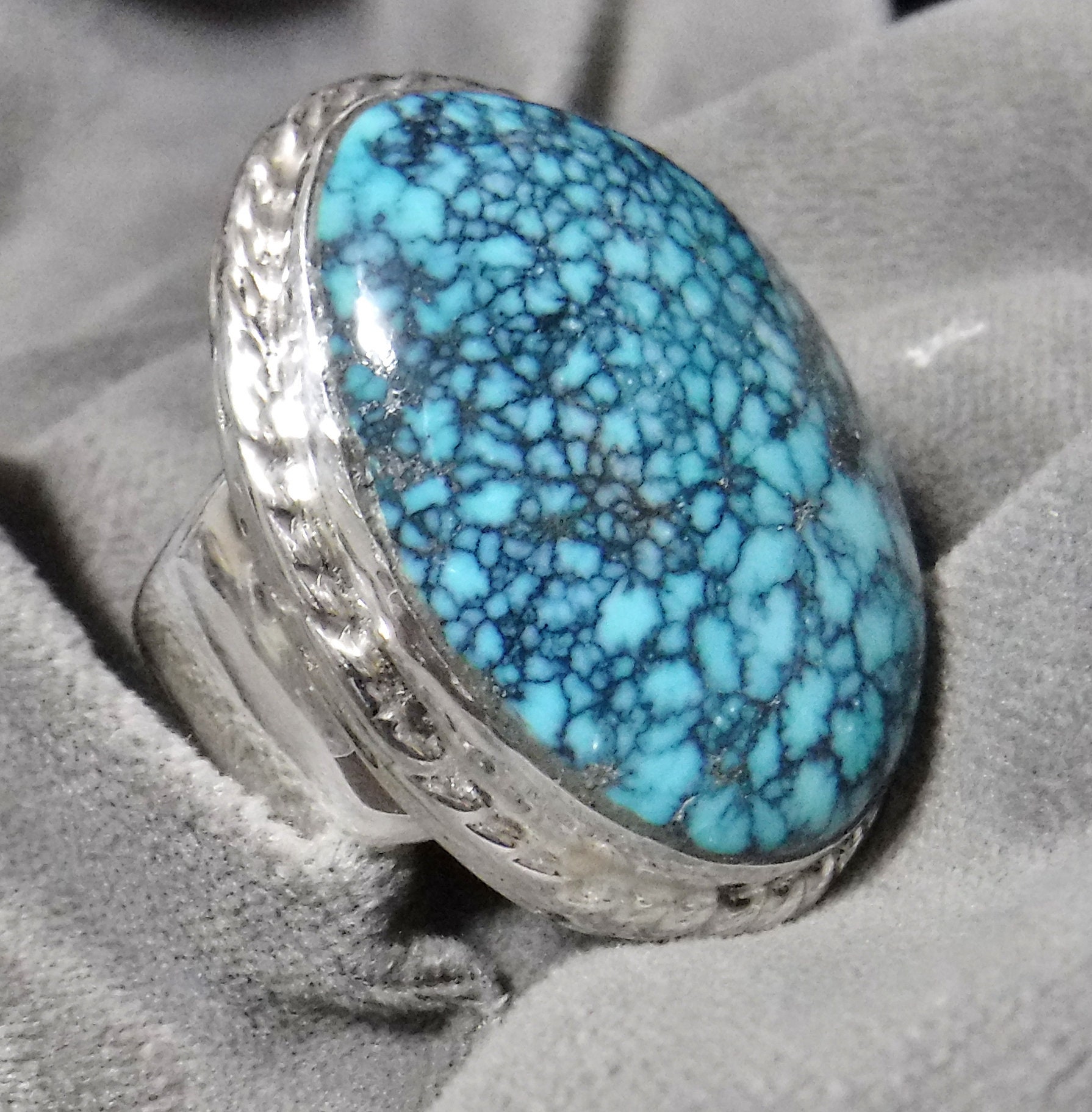 Exceptional Natural Sky Horse Turquoise Large Ring 1609-BP | Etsy