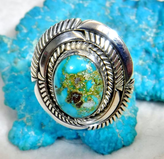 Rare Natural Bisbee Blue Turquoise Ring From my P… - image 3