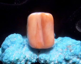 Large Natural Pink Coral Ring   #1660-S