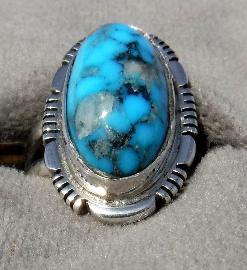 NATURAL CANDELARIA TURQUOISE Ring 1148-w | Etsy