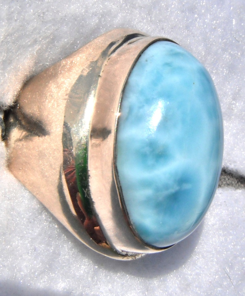 MENS LARIMAR and 14k GOLD Ring. 461bo Etsy
