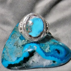 Rare Natural Bisbee Turquoise Men’s Ring    #1733-BP