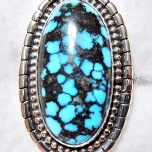 Blue Spider Web Turquoise Ring    # 1026