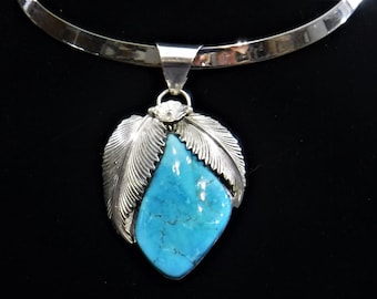 LARGE SLEEPING BEAUTY Turquoise Pendant   # 1350-bo