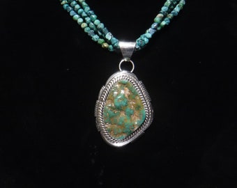 Large Natural Royston Turquoise Pendant   # 1556-L