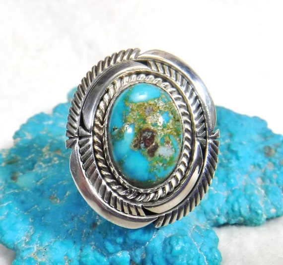Rare Natural Bisbee Blue Turquoise Ring From my P… - image 1