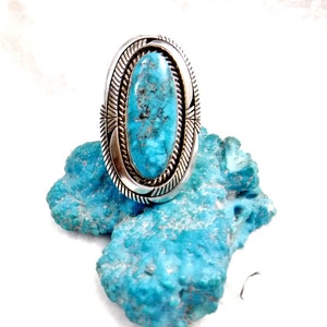 High Grade Bisbee Turquoise Ring    #1677-S