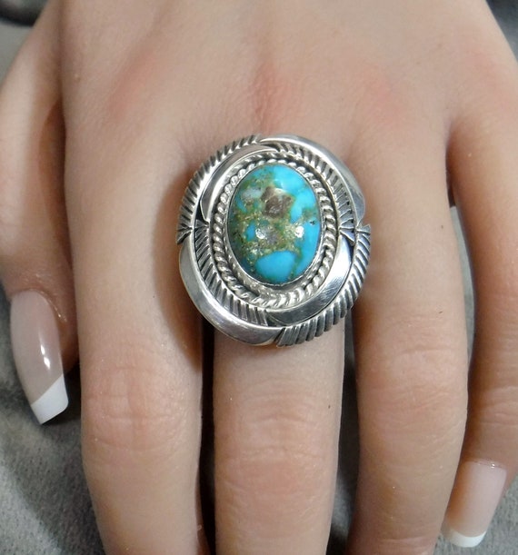 Rare Natural Bisbee Blue Turquoise Ring From my P… - image 6