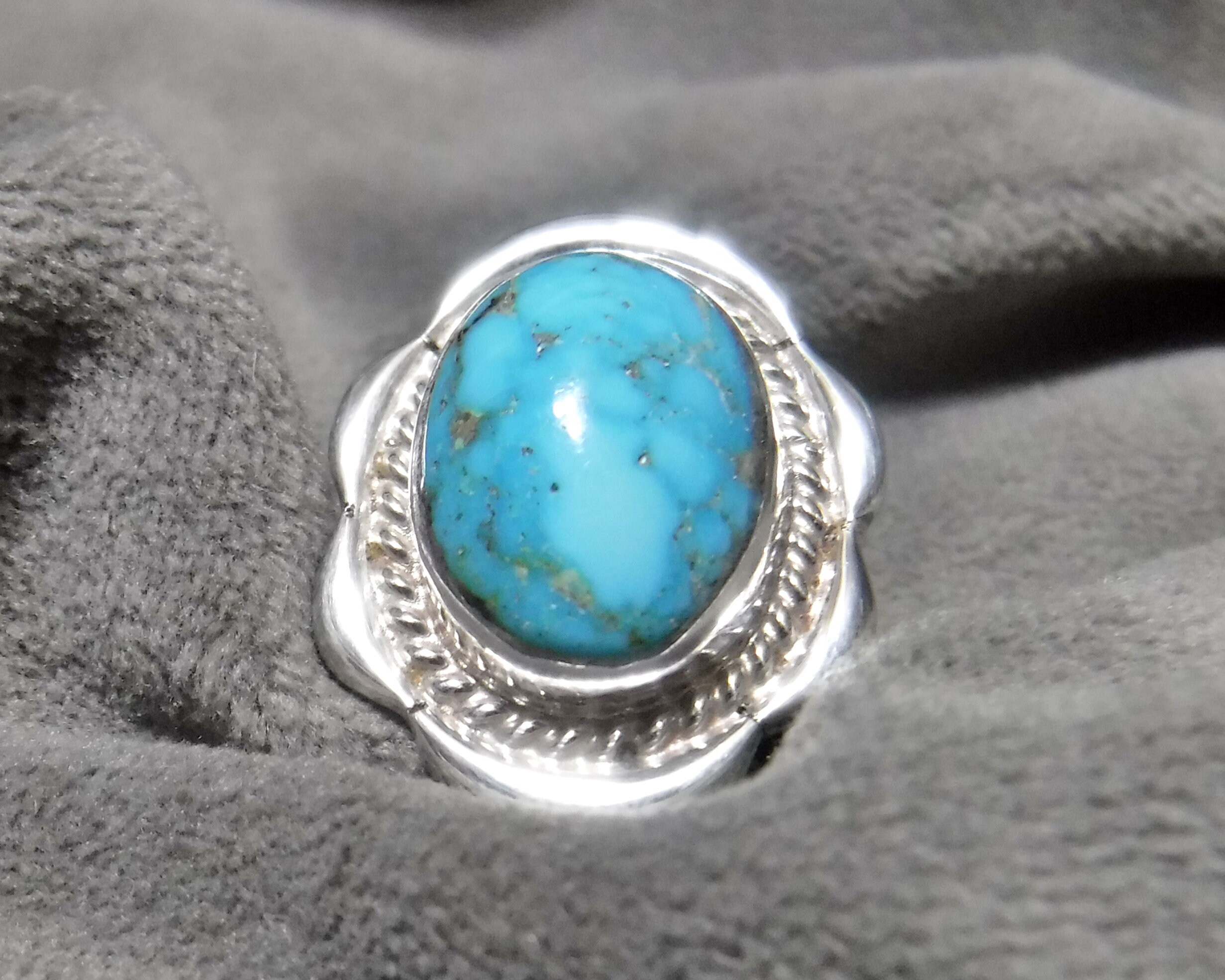 Candelaria Turquoise  and Kingman Turquoise Open Ring main image 1