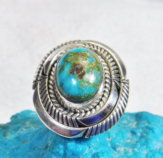 Rare Natural Bisbee Blue Turquoise Ring From my P… - image 2
