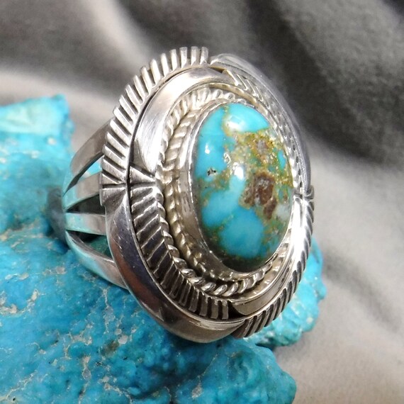 Rare Natural Bisbee Blue Turquoise Ring From my P… - image 5