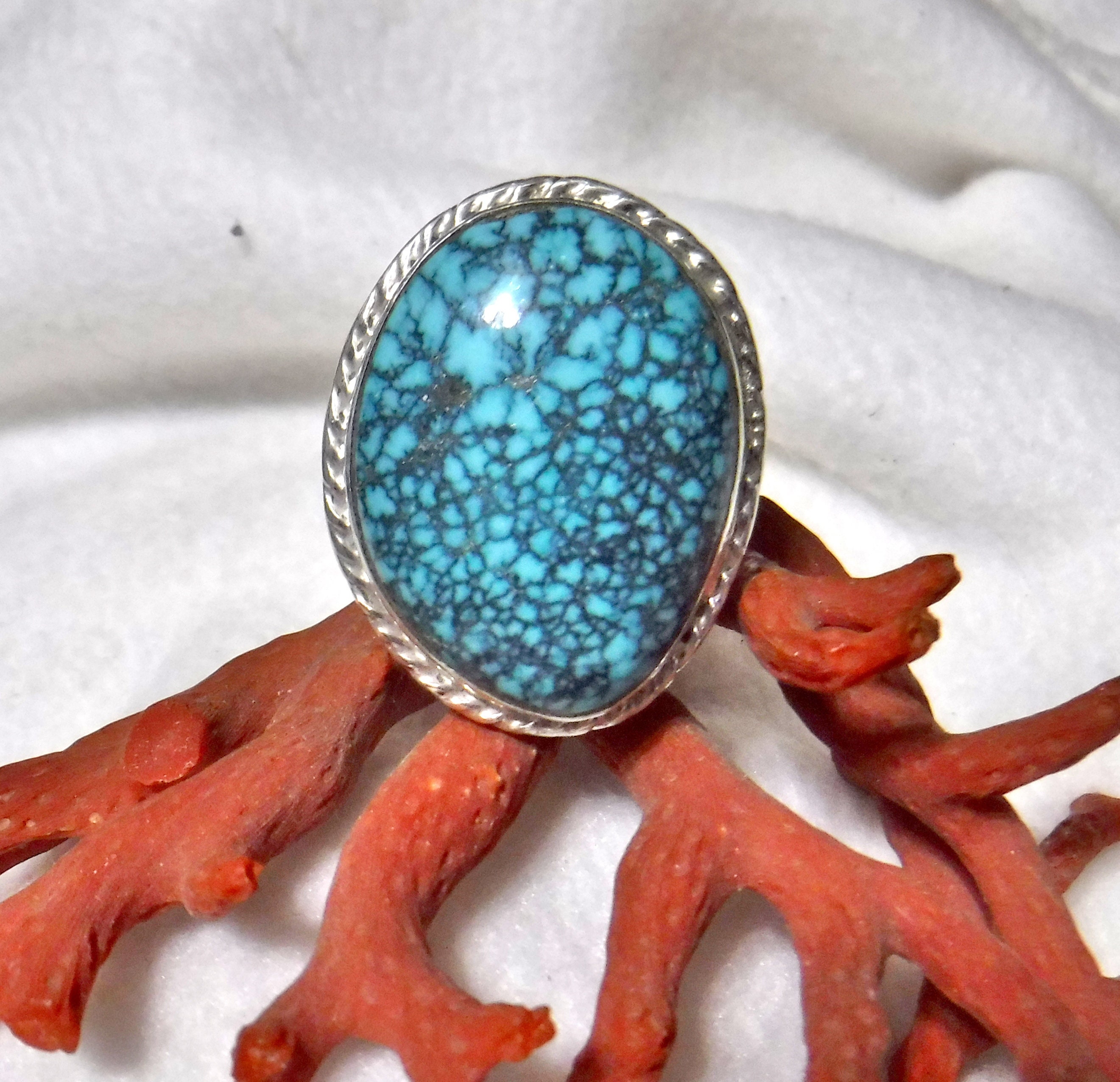 Exceptional Natural Sky Horse Turquoise Large Ring 1609-BP | Etsy