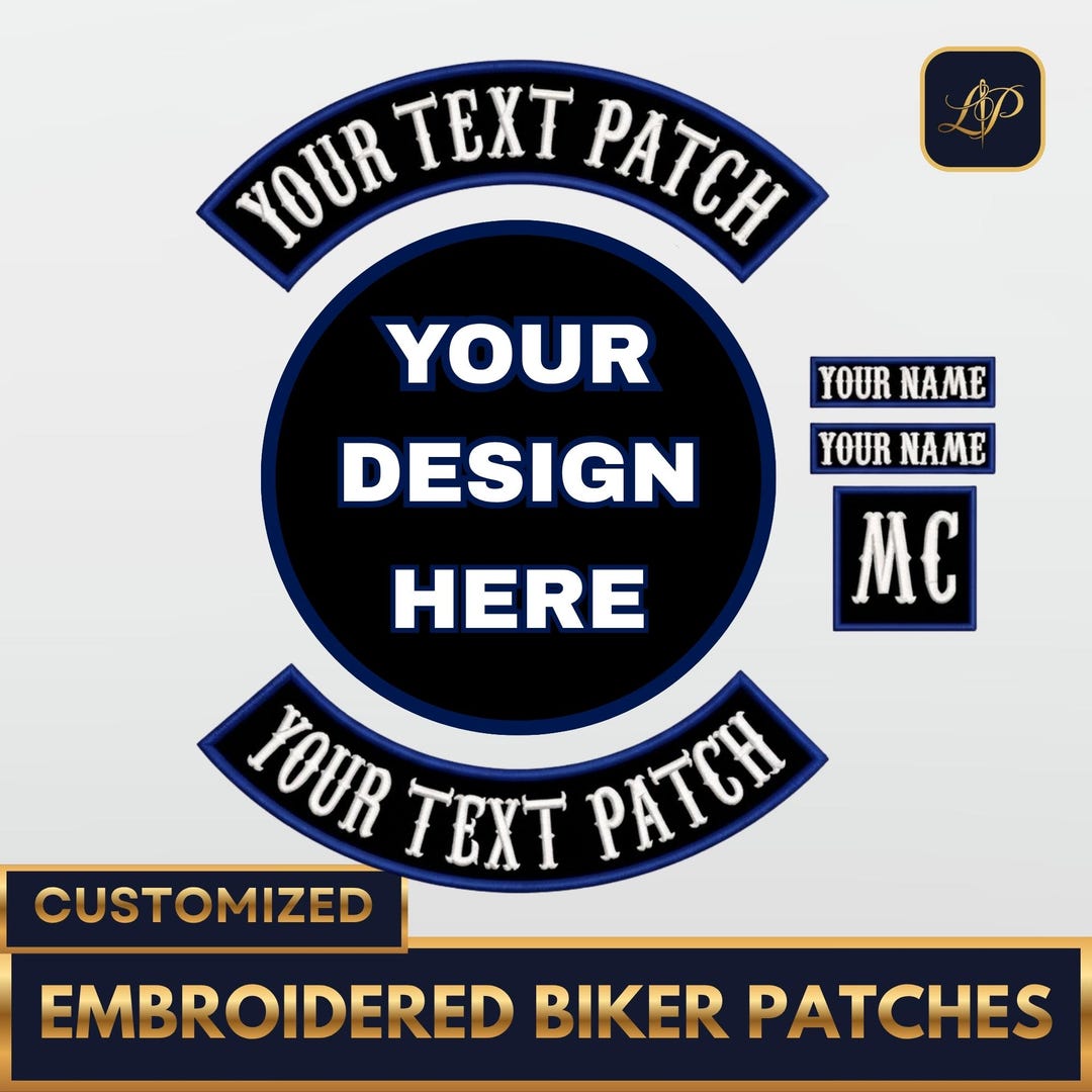 Curved Rocker Patch Custom Embroidered Rocker Patches for Jackets | Personalized Curved ...