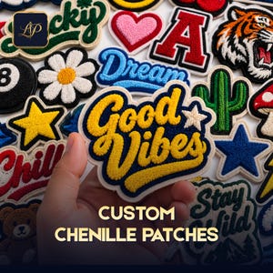 Custom Chenille Patches, Custom Jacket Patches, Chenille Letters, Iron On Patches, Customized Patch, Sew On Patch, Letterman Patches