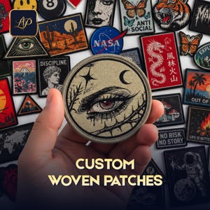 Custom Woven Patches, Personalized Patches for Hats, Retro Morale Patch, Woven Labels, Woven Patches, Iron On Patches