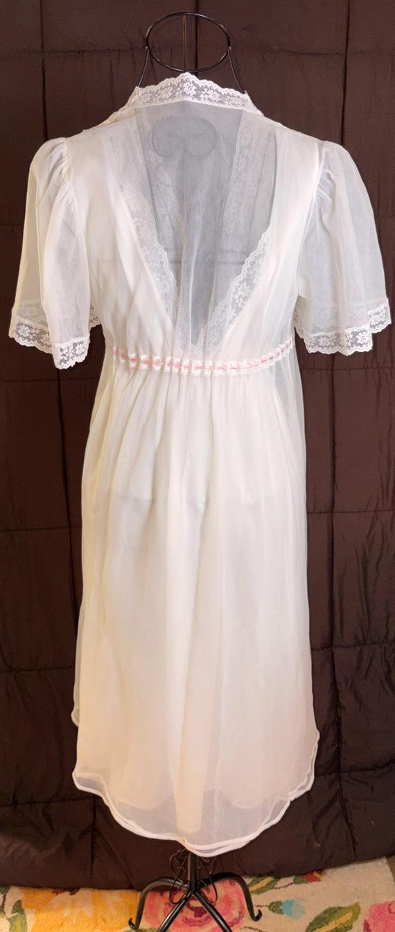 Vintage White Lace Lingerie Set | Sheer Nightgown… - image 4