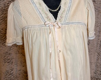 Conjunto de camisón y bata vintage Barbizon color melocotón (talla pequeña)