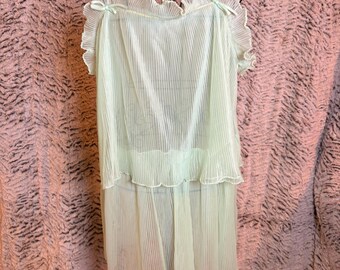 Traje de baño de una pieza vintage Sears Lingerie / Tricot de nailon verde menta, talla mediana